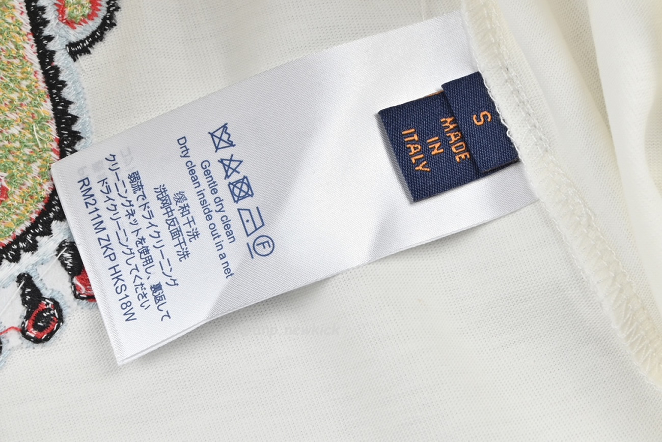 Louis Vuitton Sun Fish Barb Embroidered Couple Short Sleeved T Shirt (5) - www.newkick.vip